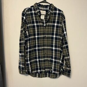 St. John's Bay Plaid Shirt - Navy and Olive